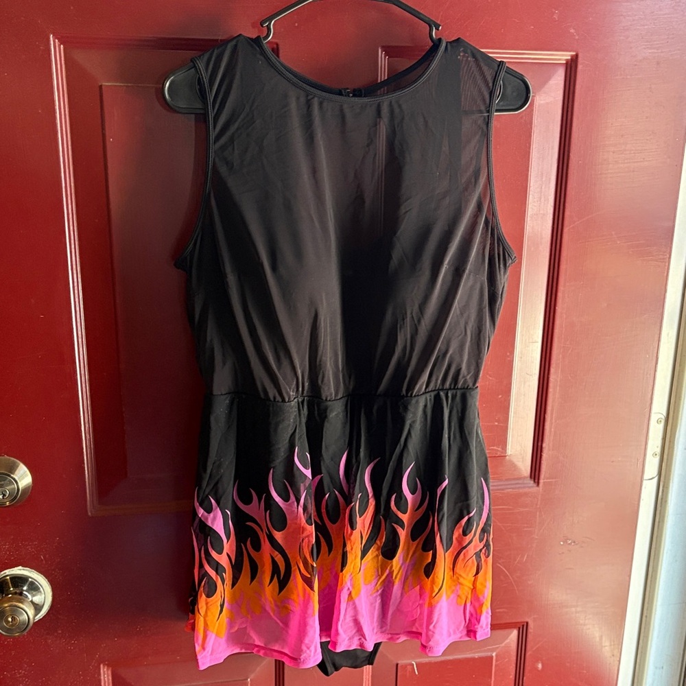 Torrid pink flames swim dress